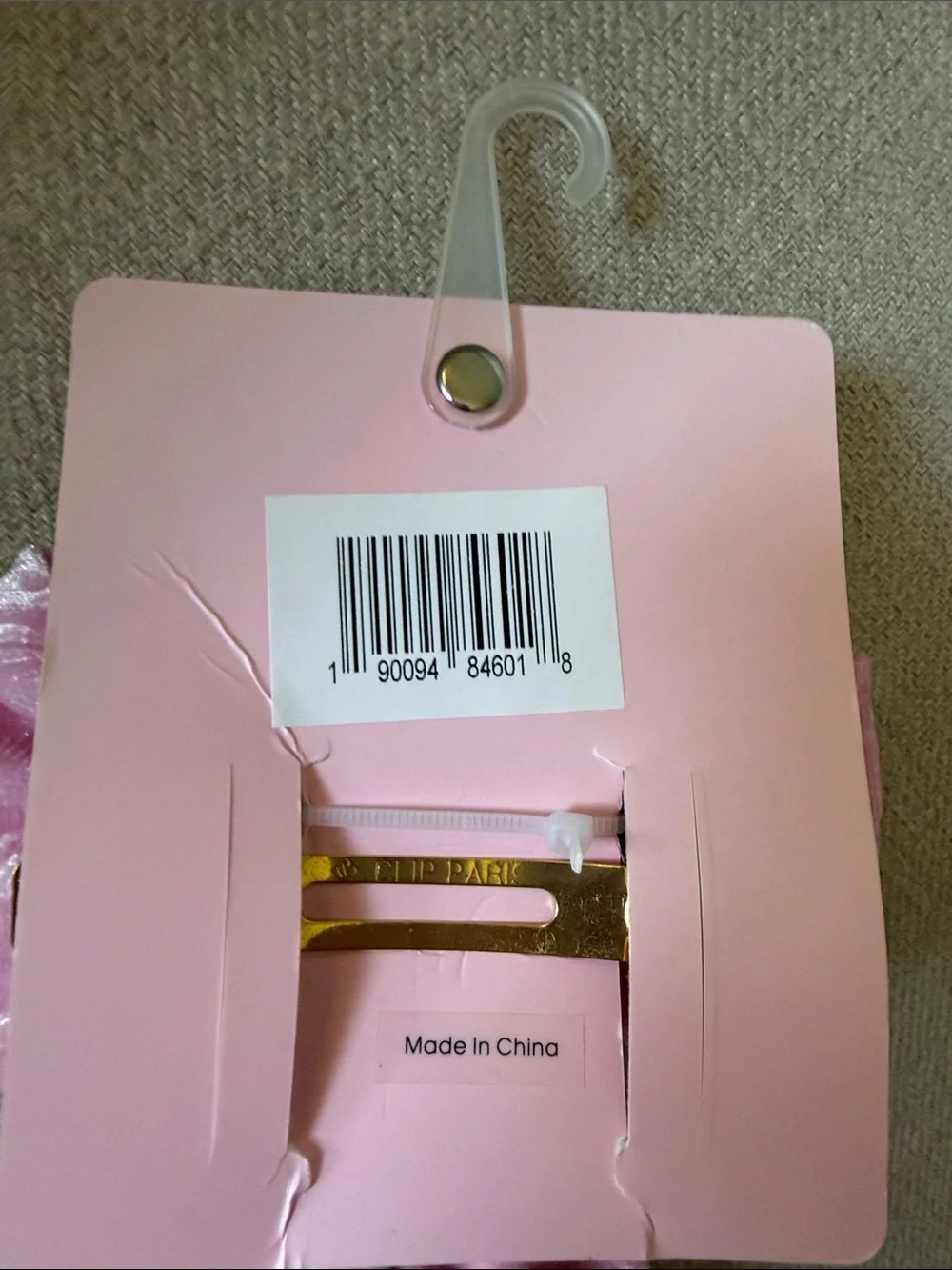 Juicy Couture Light Pink Velvet Hair Bow Cip with Rhinestones